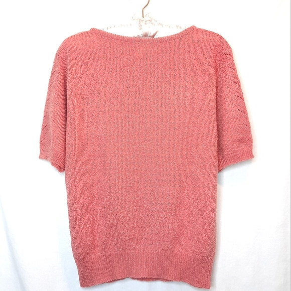 TAN JAY Dusty Rose, Short Sleeve, Knit Pullover - Picture 2 of 5